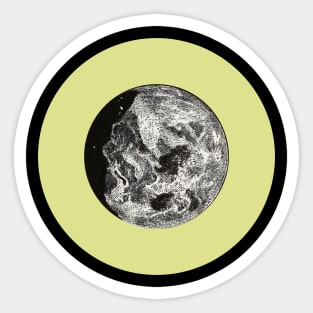 Halloween Moon, Fortunes, Portents, Omens, and Signs - Pale Green and Black Variation Sticker
